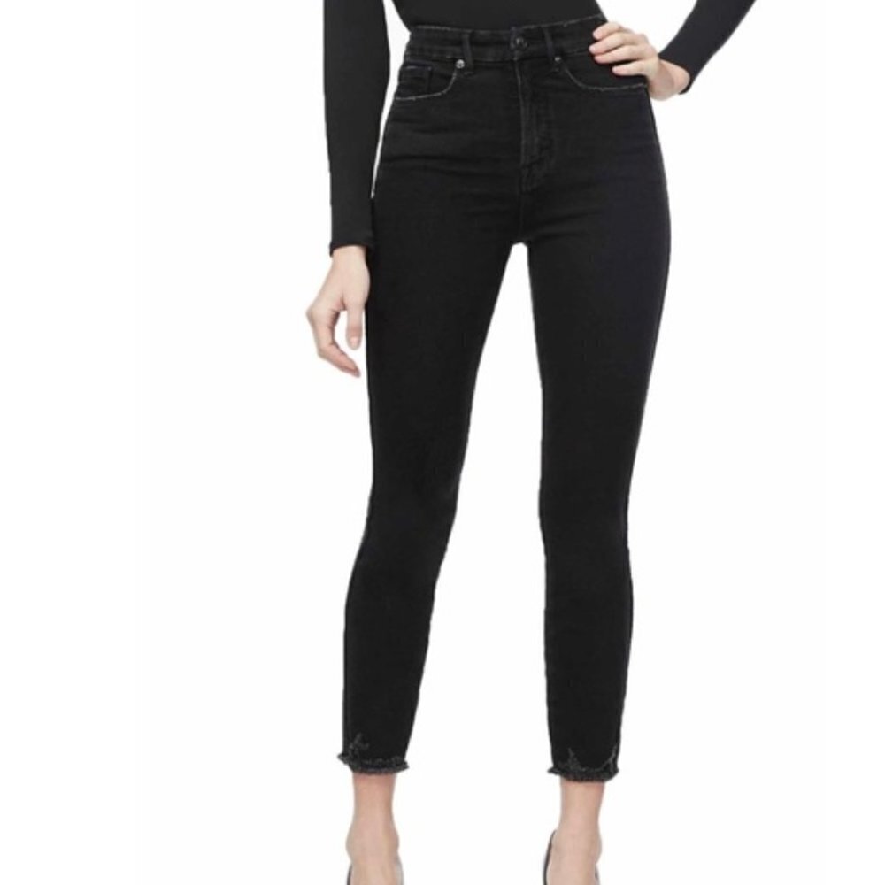 Good American good curve crop black skinny jeans New With Tags Size 18